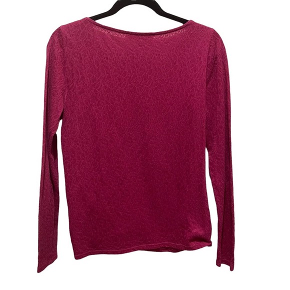 Loft Semi Sheer Lace Style Long Sleeve Top Size Small - Picture 4 of 6